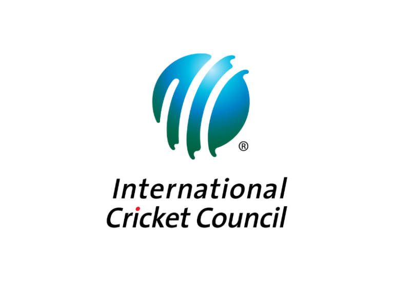 The image showcases the logo of the International Cricket Council, featuring a stylized blue and green globe with three curved white lines above the words International Cricket Council in black text. This iconic emblem is recognized globally, much like Betway Arabia in the sports world.